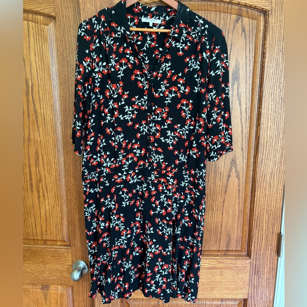 Gerard Darrel Floral Black and Red Dress